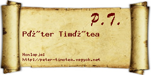 Péter Timótea névjegykártya